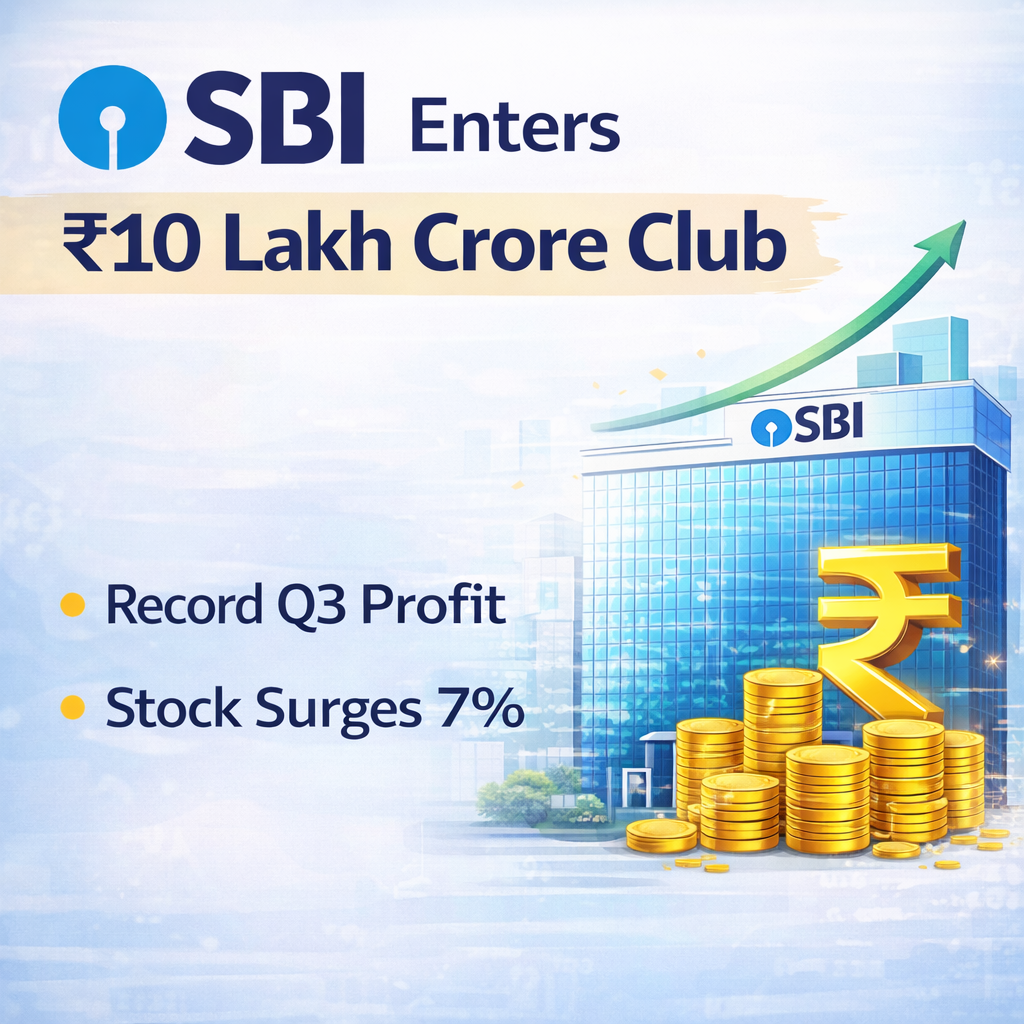 SBI Enters ₹10 Lakh Crore Club as Q3 Profit Hits Record, Stock Surges 7%